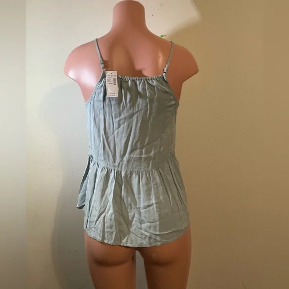 Maurices Women’s X small adj spaghetti strap mint green drop waist top blouse - Picture 9 of 11